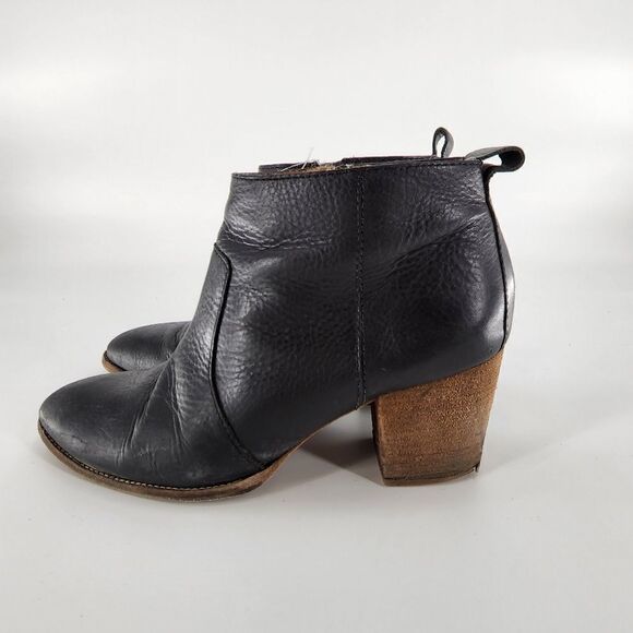 Madewell black leather booties brenner 9.5 boots - Picture 1 of 6